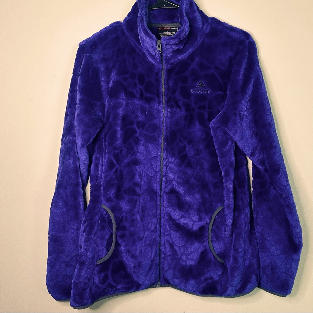 LHOSTE Vanina 8516m Purple Fleece Pebbled Full Zip Jacket Coat, Large